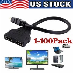 4K HDMI Cable Splitter Adapter 2.0 Converter 1 In 2 Out 1 Male to 2 Female lot