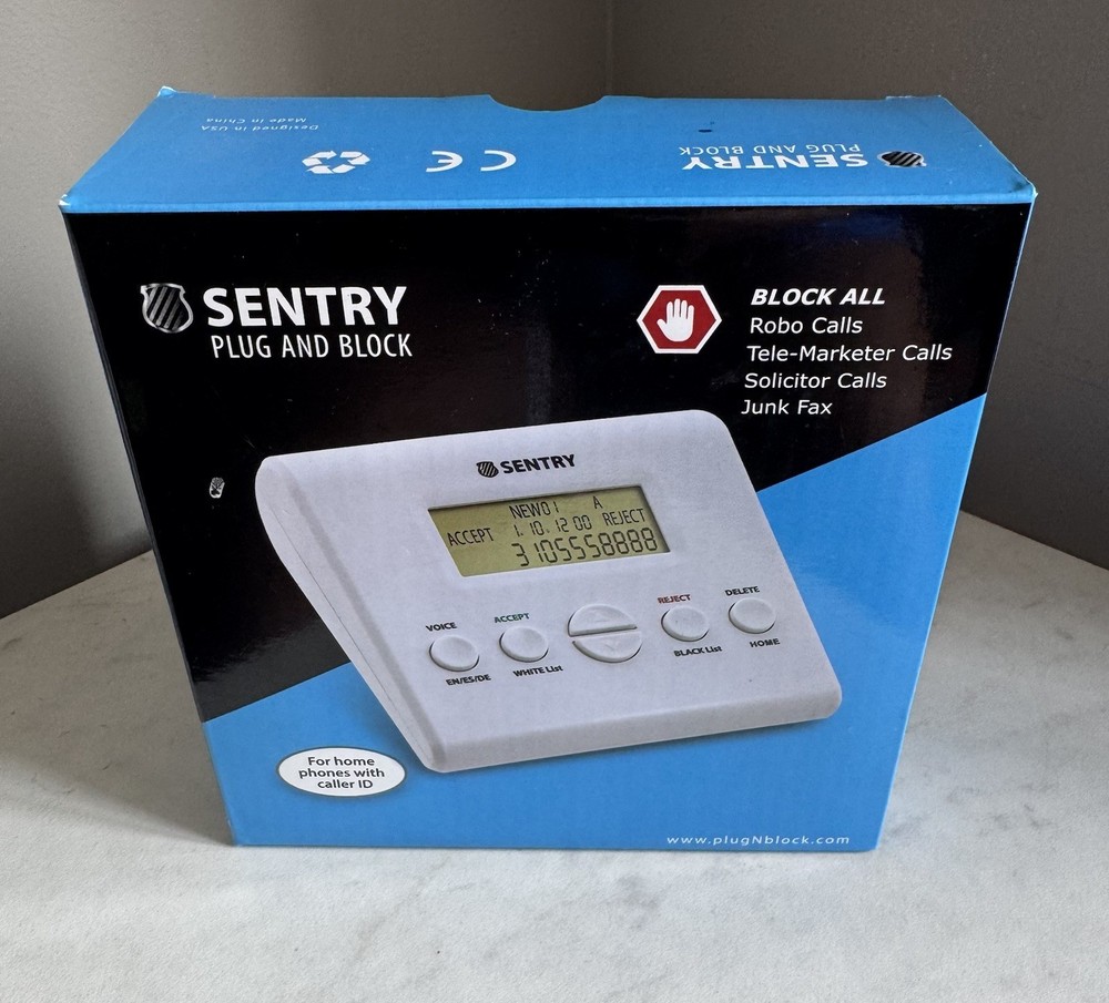 SENTRY Ct-cid808 Block Dual Mode Phone Call Blocker ID Screen Spam Prevention 🔥