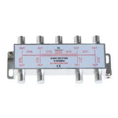 8-Way TV Coaxial Cable Splitter 5-2300MHz For RG6 RG59 TV Antenna Coax Adapter