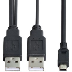 5-Pack USB 2.0 A Male to Mini USB B + USB 2.0 A Data Charge Y Splitter Cable 18″