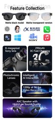 AI Smart Glasses Real-Time Translation 8MP Camera Image Recognition 4k HD Video