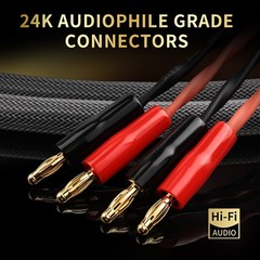 13 AWG Audiophile Speaker Cable – Speaker Wire with Banana Plugs,6N OFC Core,…