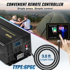 VEVOR Pure Sine Wave Inverter Power Inverter 5000W DC12V to AC120V Inverter LCD