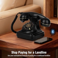 Bluetooth Retro Phone with Voice Assistant Compatible with Android & iOS – NEW