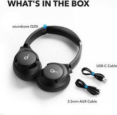 Soundcore Q20i Wireless Over-Ear Headphones 40H Long ANC Play Big Bass|Refurbish