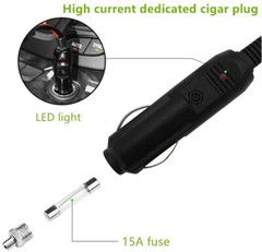 12V 24V Heavy Duty 16AWG 3.3 Feet 15A Male Plug Cigarette Lighter US Stock N470