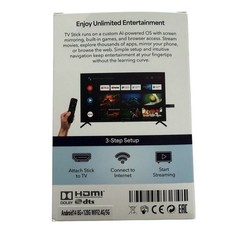 New In Box 4K Ultra HD TV Stick Android Stream 1000’s Of Channels Voice Remote