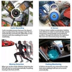 1080P 4″ Dual Lens HD Car DVR Rearview Video Dash Cam Recorder Camera G-Sensor