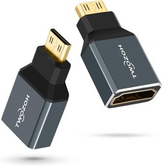 8K Mini HDMI Adapter 2-Pack, 2.1 Mini HDMI Male to Standard HDMI Female Adapt…