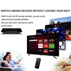 4K 1080P 5×1 Port HDMI Switch Splitter w/ Remote Control Power For PS4 PS5 Xbox