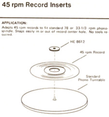 Package of 30 Yellow 45 rpm 7″ Record Plastic Adapter Snap-In Inserts Turntable