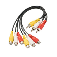 RCA Splitter Cable, 3 RCA Male Jack to 6 RCA Female Plug Splitter Audio Video Av