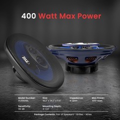 Pyle 6×9″ 400W 4-Way Car Coaxial Audio Speakers 130W RMS Blue PL6984BL