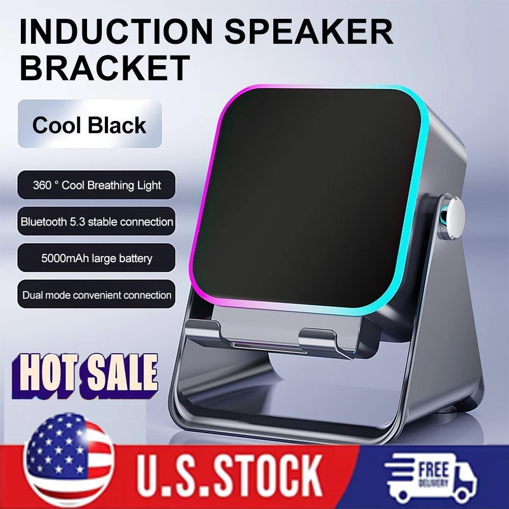 NEW Wireless Induction Speaker 5-in-1 Bluetooth Speaker With Phone Stand USA