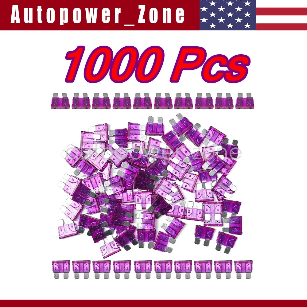 1000 Pack 3 AMP ATC/ATO STANDARD Regular FUSE BLADE CAR TRUCK BOAT MARINE RV US