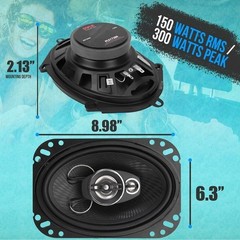 Pyle Universal Car Stereo Speaker – 300W 5x7in Triaxial