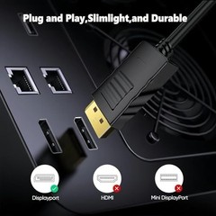 DisplayPort Cable 10-Pack 6ft 4K 60Hz for Gaming Monitor PC Laptop