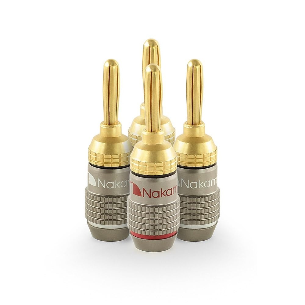 Nakamichi FanLock Excel Series 24k Gold Plated Banana Plugs 10 AWG – 18 AWG G…