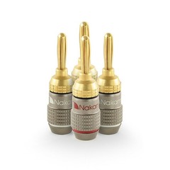 Nakamichi FanLock Excel Series 24k Gold Plated Banana Plugs 10 AWG – 18 AWG G…