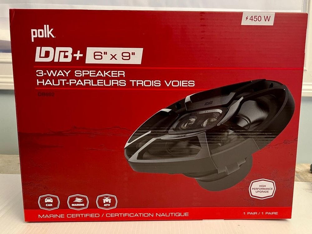 Polk Audio DB692 DB+ Series 6″x9″ 450 Watts Marine Certified 3-way Speakers NEW
