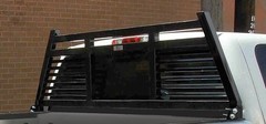 CATTLEMAN CR207BO Headache Rack; Louvered With Window Cutout; Painted; Black;