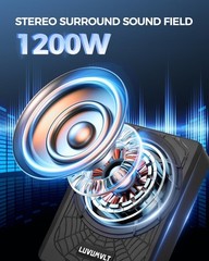 1200W 10″ Car Subwoofer, Slim Under Seat Powered Subwoofer and Amp Package,High/