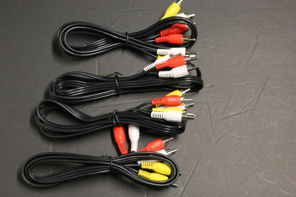 4 PCS OF 3 FT 4vINCH Composite AV 3-RCA AUDIO/VIDEO CABLE MALE RED YELLOW WHITE