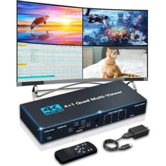 Multi-Viewer 4K HDMI 4×1 1080P Seamless Quad Screen Real Time Remote Splitter US