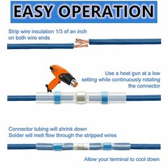 250pcs Waterproof Solder Seal Sleeve Heat Shrink Butt Wire Connectors Terminals