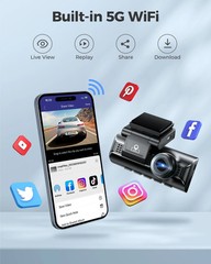 AZDOME 4K Dash Cam M550 Pro Built in 5.8Ghz WiFi GPS Car DVR Upgrade AZDOME M550