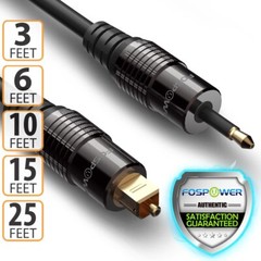 FosPower 3 6 10 FT Toslink to Mini SPDIF Fiber Optic Audio Digital Optical Cable