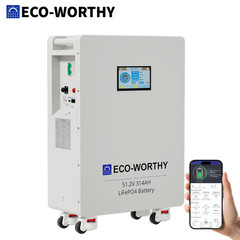 ECO-WORTHY 14kWh 48V 280AH LiFePO4 Battery Vertical Standing Solar Backup UPS