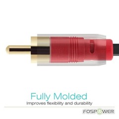 FosPower 25FT 24k Gold Plated 3.5mm AUX Stereo M/M 2 RCA Male Audio Cable Y Cord