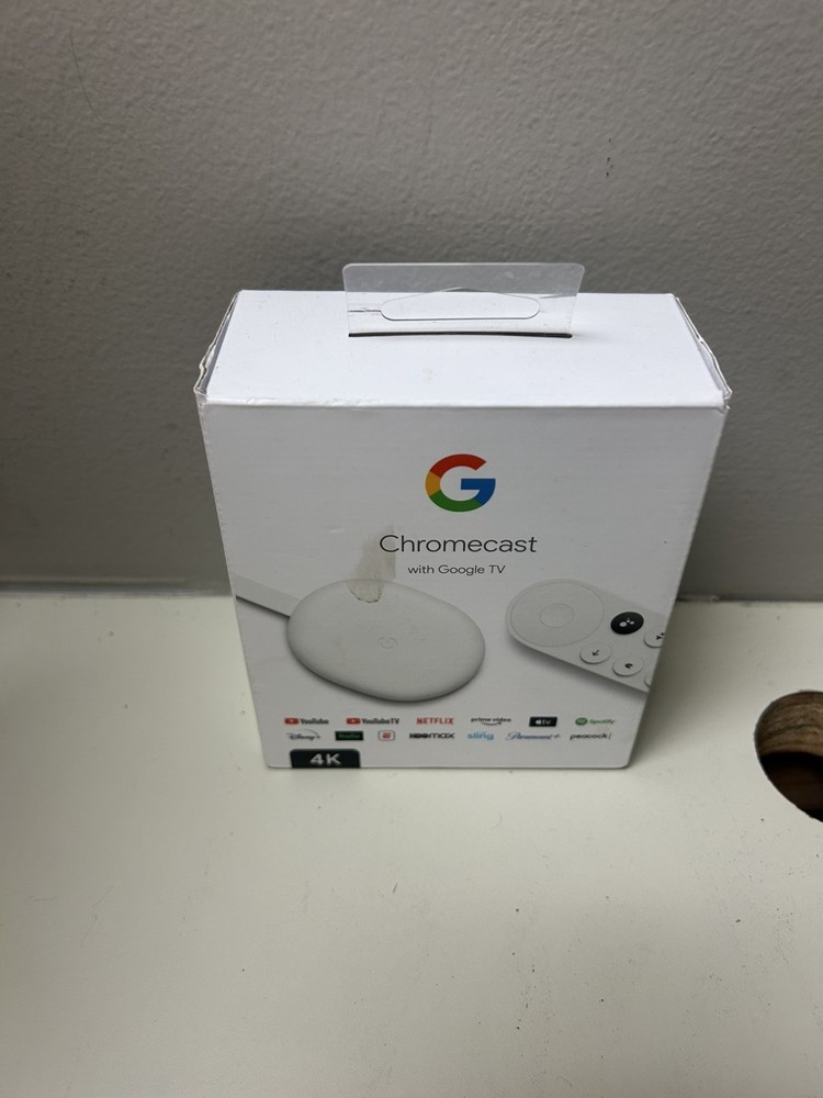 Google-Chromecast-Snow-4K-Google TV & Voice Remote-GA01919-US OPEN BOX