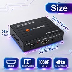 J-Tech Digital Premium Quality 4k HDMI to HDMI + Audio (SPDIF + RCA Stereo) A…