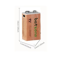 4-Pack 3700mWh 9V Rechargeable Lithium Li-ion Battery + USB Type-C Cable 9 Volts