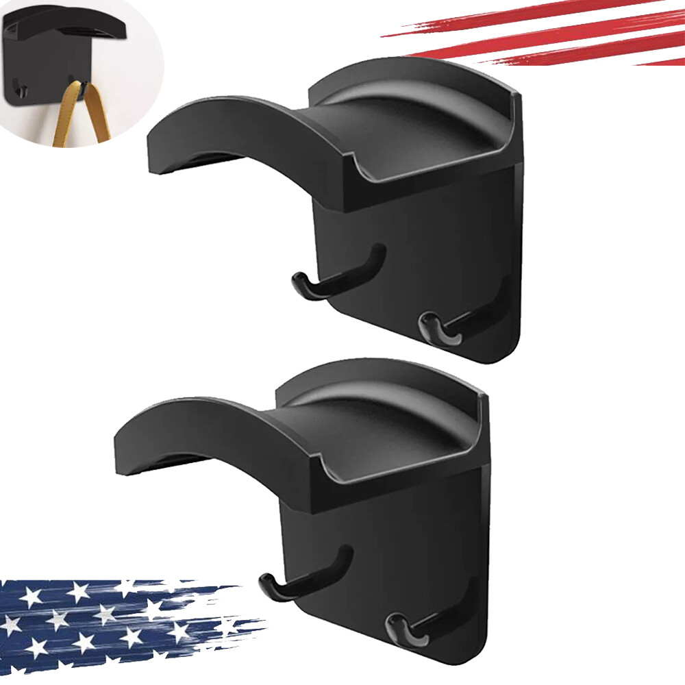 2Pcs Headphone Hanger Wall Mount Stand for Headset Space-saving Headset Holder