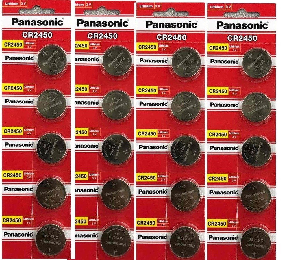 Panasonic CR2450 ECR 2450 3V LITHIUM Coin Cells (100 Batteries) Fresh -EXP-2032