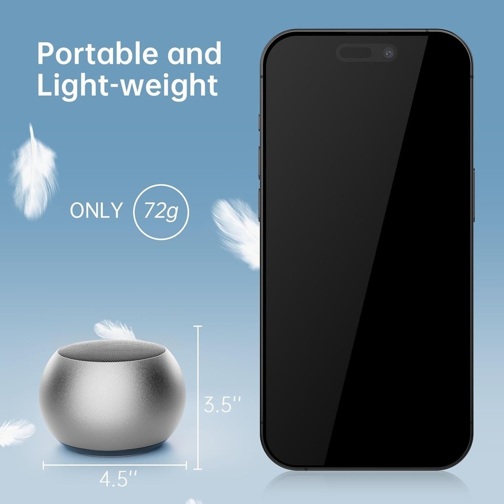 Small Speaker, Portable Bluetooth Speaker with Loud Stereo Sound and Robust Bass