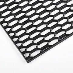 47″x16″ ABS Plastic Universal Car Grill Mesh, Honeycomb 10x25mm Black