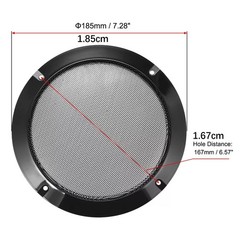 2*Speaker Grill Cover 6.5 Inch 185mm Mesh Circle Subwoofer Protector Black
