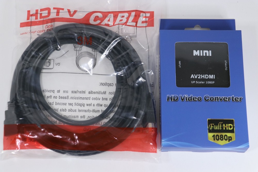 RCA to HDMI 1080P HD Converter Composite Audio Video Adapter AV2HDMI +10FT CABLE