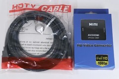 RCA to HDMI 1080P HD Converter Composite Audio Video Adapter AV2HDMI +10FT CABLE