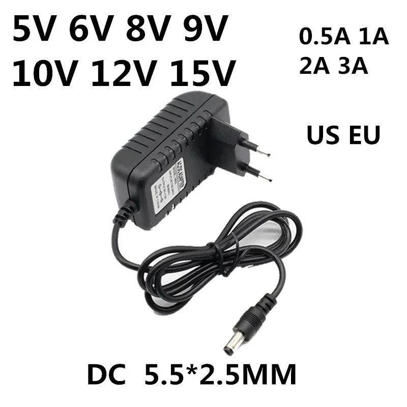 AC 110-240V DC 5V 6V 8V 9V 10V 12V 15V 0.5A 1A 2A 3A Universal Power Adapter Sup