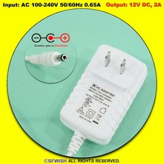 NEW 12VDC/2A AC Power Adapter/Charger *5.5×2.1mm Plug*