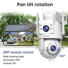 Lenovo 4K Dual Lens PTZ Security Camera WiFi 5G Outdoor Auto Tracking IP66 Gift