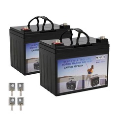 2pack 12V 33Ah Deep Cycle Trolling Motor Marine Battery in Series 24V 36V 48V