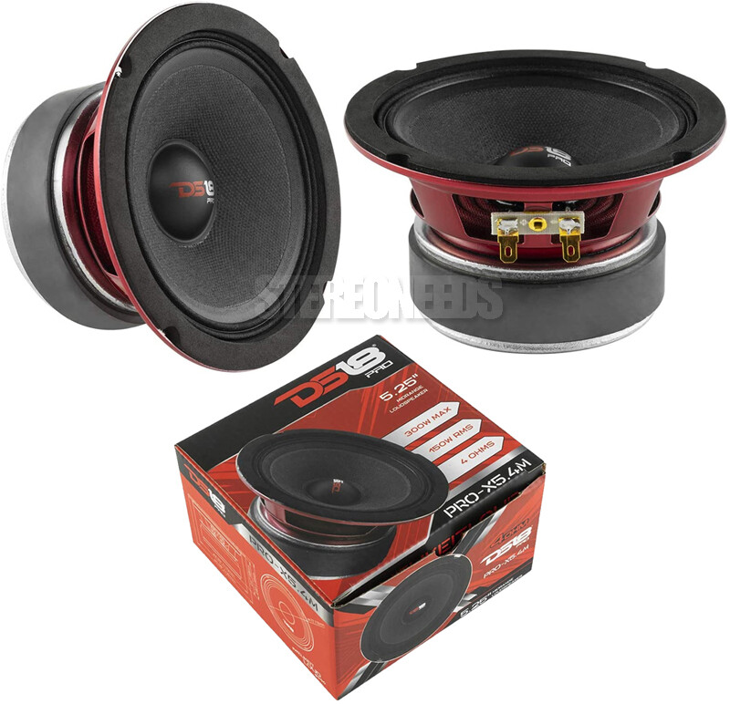 PAIR DS18 PRO-X5.4M 5.25″ Midrange Speakers 4-Ohm 600 Watt Car Midbass Mid Range