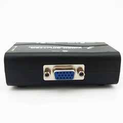 1 PC to 2 Monitor 2 Port VGA SVGA Video LCD Splitter Box Adapter w/ Power Cable