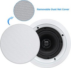 Herdio 5.25″ 300W Home Store In Ceiling Speakers+Wall Mount Bluetooth Amplifier